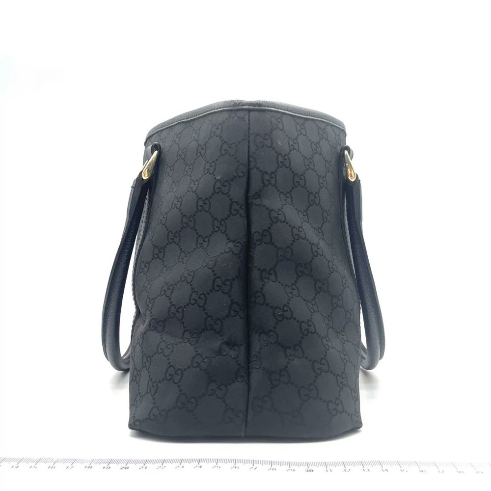 GUCCI GG Canvas Tote Bag Black Large Shopper Authentic Italy - Picture 8 of 16